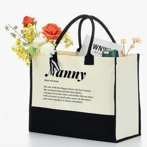 Amazon Black and White Tote Bag. Nanny NWOT